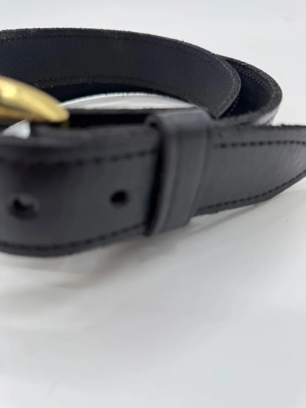 Strong Leather Co Black Leather Belt With Brass Buckle Tactical Classic Design